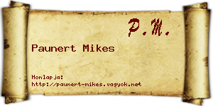 Paunert Mikes névjegykártya